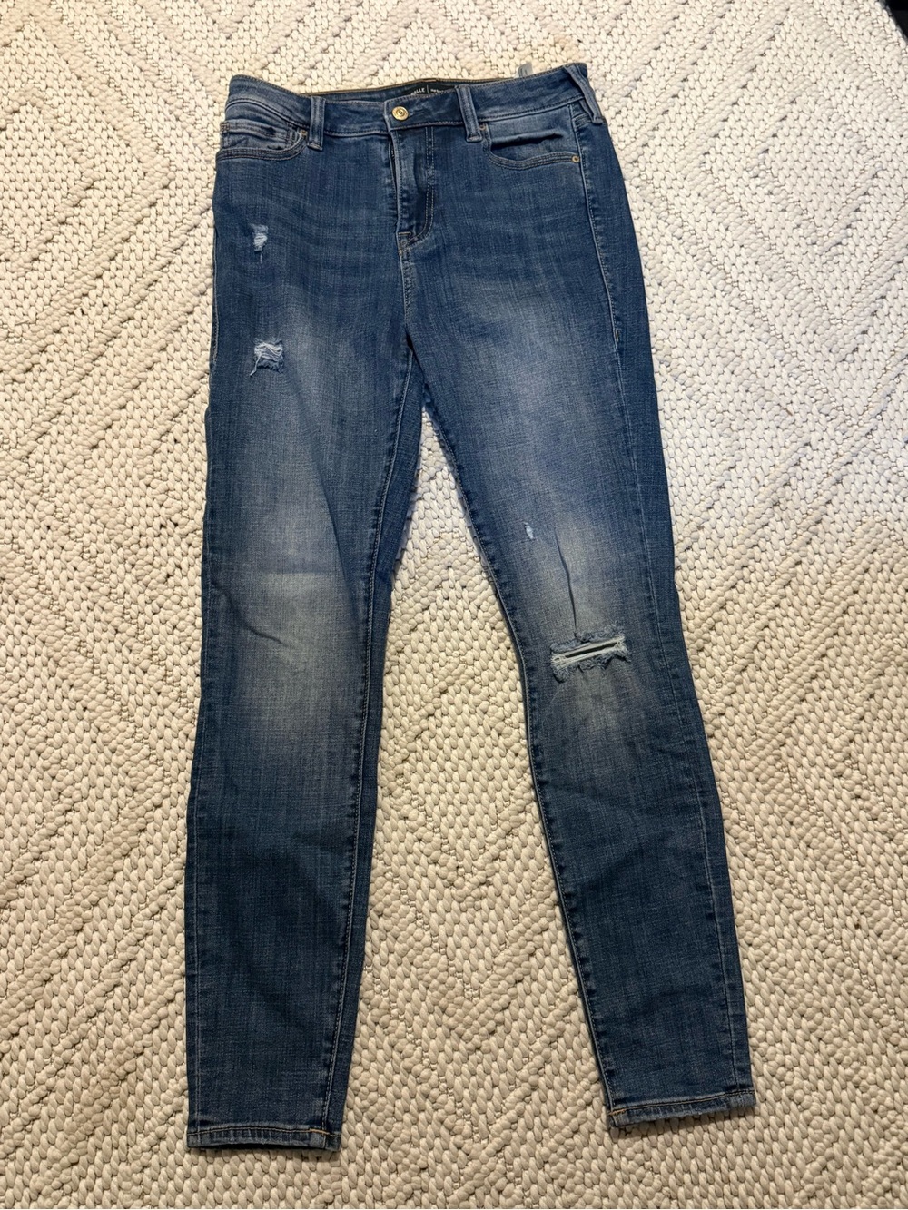 NWOT True Religion Halle high rise Distressed Skinny Jeans Denim 28 - Picture 2 of 6